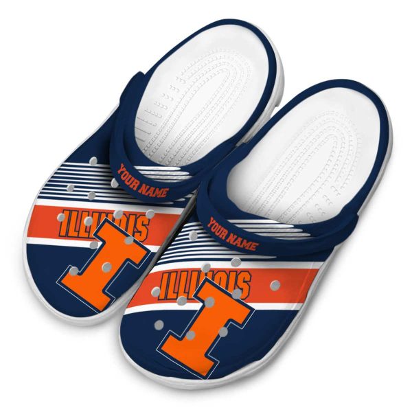 Customized Illinois Fighting Illini Vibrant Dual Tone Crocs Trendy