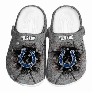 Customized Indianapolis Colts Cracked Ground Texture Crocs Best selling