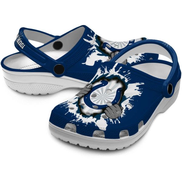 Customized Indianapolis Colts Gripping Hand Crocs Latest Model