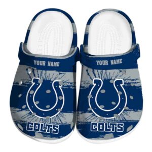 Customized Indianapolis Colts Paint Splatter Graphics Crocs Best selling