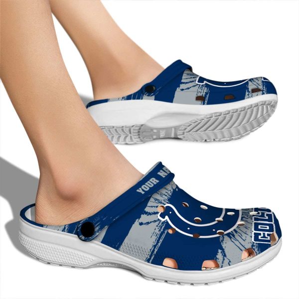 Customized Indianapolis Colts Paint Splatter Graphics Crocs High quality