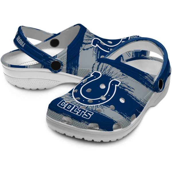 Customized Indianapolis Colts Paint Splatter Graphics Crocs Latest Model
