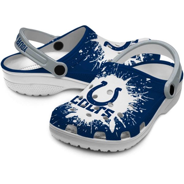 Customized Indianapolis Colts Splash Art Crocs Latest Model
