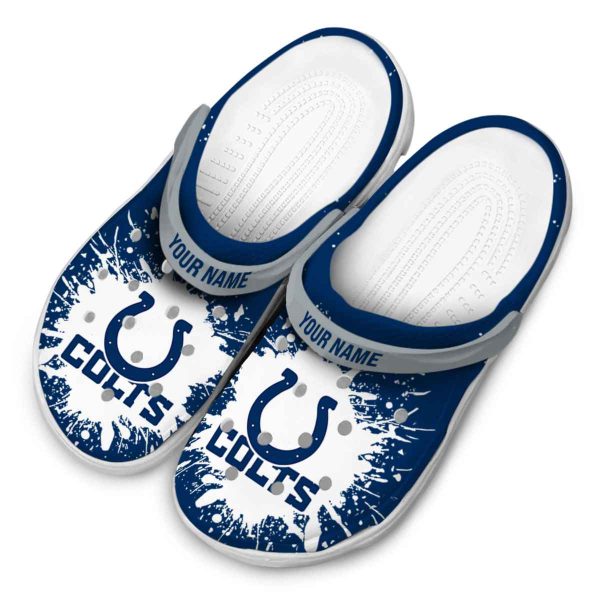 Customized Indianapolis Colts Splash Art Crocs Trendy