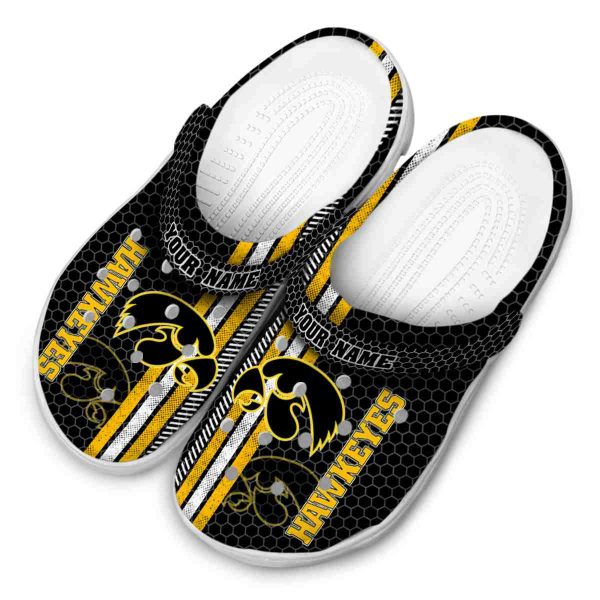 Customized Iowa Hawkeyes Contrasting Stripes Crocs Trendy