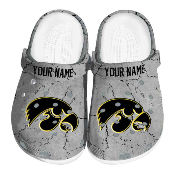 Customized Iowa Hawkeyes Cracked Texture Crocs Best selling