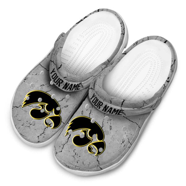 Customized Iowa Hawkeyes Cracked Texture Crocs Trendy