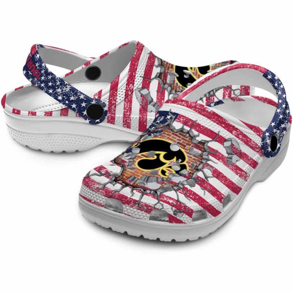 Customized Iowa Hawkeyes Freedom Splinter Crocs Latest Model