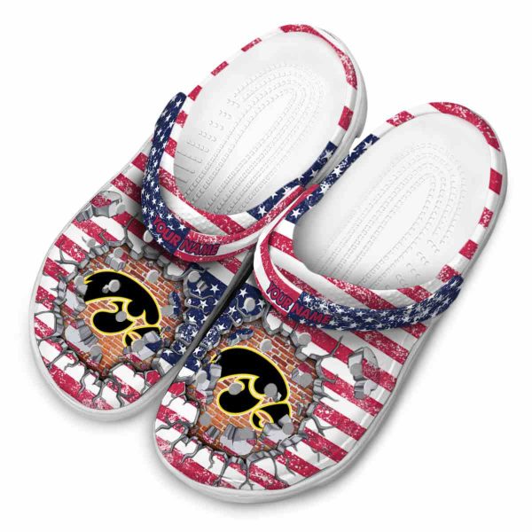 Customized Iowa Hawkeyes Freedom Splinter Crocs Trendy