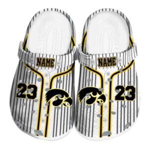 Customized Iowa Hawkeyes Pinstripe Pattern Crocs Best selling