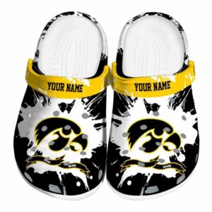 Customized Iowa Hawkeyes Splatter Pattern Crocs Best selling