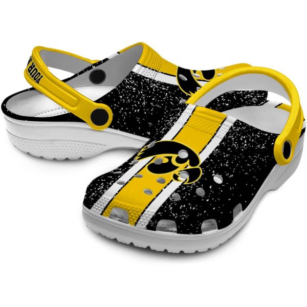 Customized Iowa Hawkeyes Vertical Stripes Crocs Latest Model