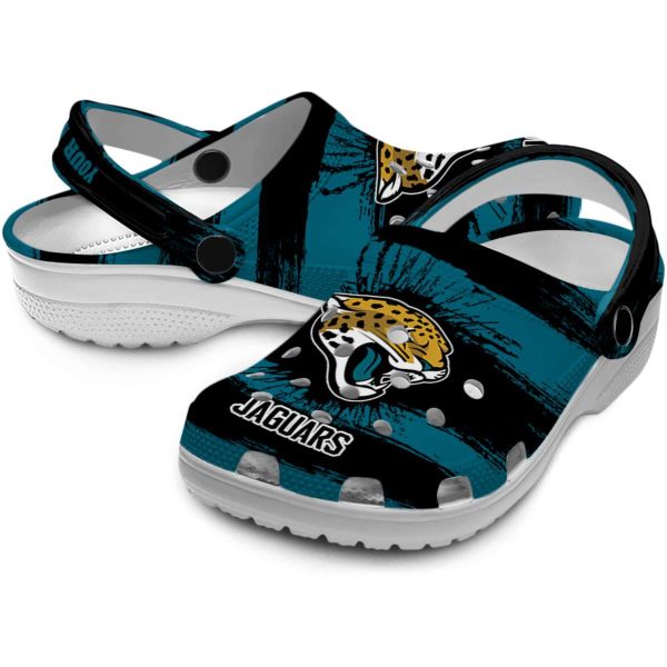 Customized Jacksonville Jaguars Paint Splatter Graphics Crocs Latest Model