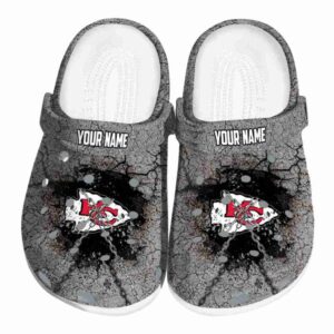 Customized Kansas City Chiefs Cracked Ground Texture Crocs Best selling