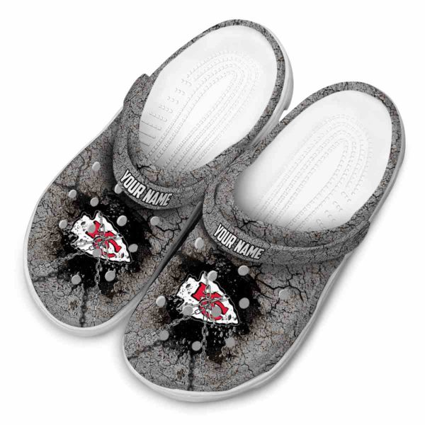 Customized Kansas City Chiefs Cracked Ground Texture Crocs Trendy