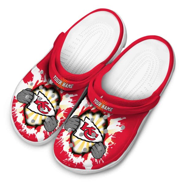 Customized Kansas City Chiefs Gripping Hand Crocs Trendy