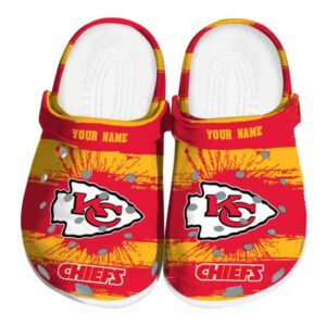 Customized Kansas City Chiefs Paint Splatter Graphics Crocs Best selling