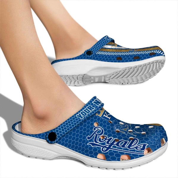 Customized Kansas City Royals Contrasting Stripes Crocs High quality