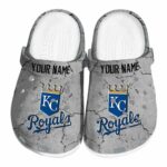 Customized Kansas City Royals Cracked Texture Crocs Best selling