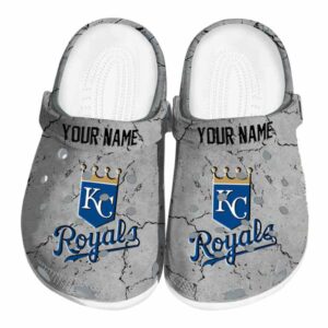 Customized Kansas City Royals Cracked Texture Crocs Best selling
