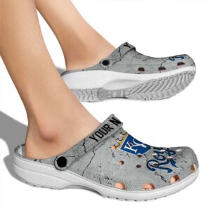 Customized Kansas City Royals Cracked Texture Crocs High quality