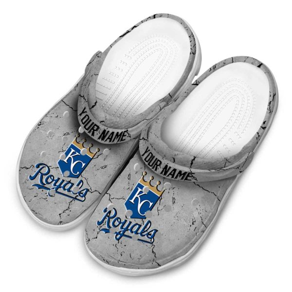 Customized Kansas City Royals Cracked Texture Crocs Trendy