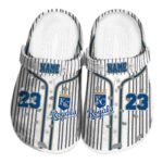 Customized Kansas City Royals Pinstripe Pattern Crocs Best selling