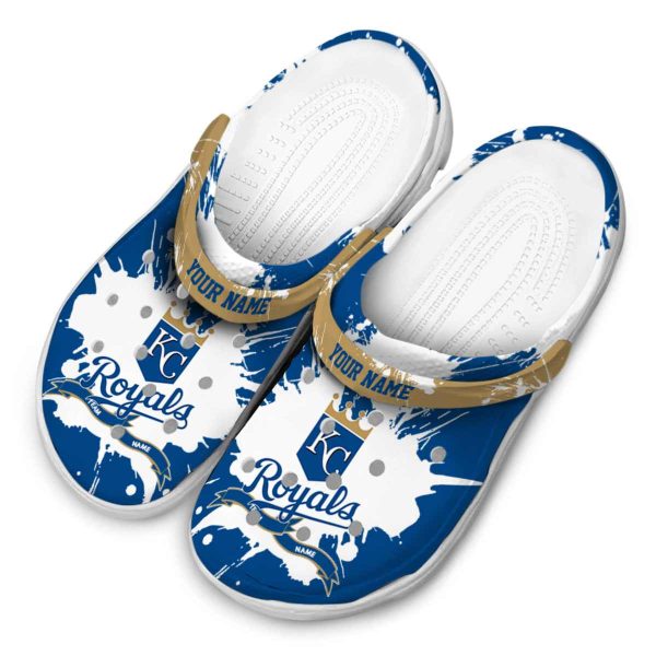 Customized Kansas City Royals Splatter Pattern Crocs Trendy