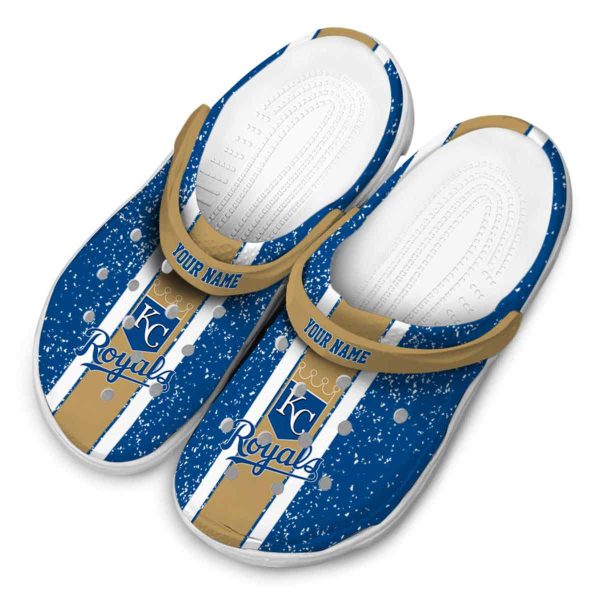 Customized Kansas City Royals Vertical Stripes Crocs Trendy