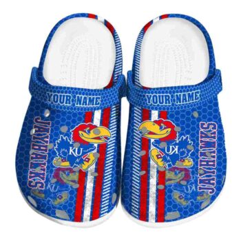 Customized Kansas Jayhawks Contrasting Stripes Crocs Best selling