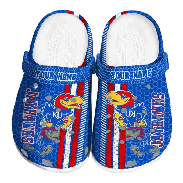 Customized Kansas Jayhawks Contrasting Stripes Crocs Best selling