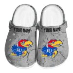 Customized Kansas Jayhawks Cracked Texture Crocs Best selling