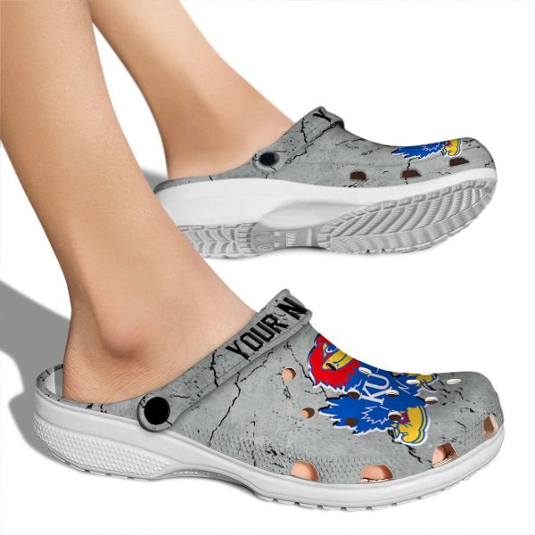 Customized Kansas Jayhawks Cracked Texture Crocs High quality