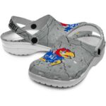 Customized Kansas Jayhawks Cracked Texture Crocs Best selling