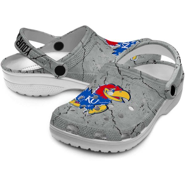 Customized Kansas Jayhawks Cracked Texture Crocs Latest Model