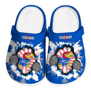 Customized Kansas Jayhawks Gripping Hand Crocs Best selling