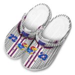 Customized Kansas Jayhawks Pinstripe Pattern Crocs Best selling