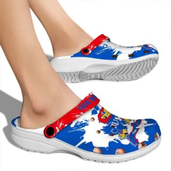 Customized Kansas Jayhawks Splatter Pattern Crocs High quality