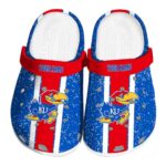 Customized Kansas Jayhawks Vertical Stripes Crocs Best selling