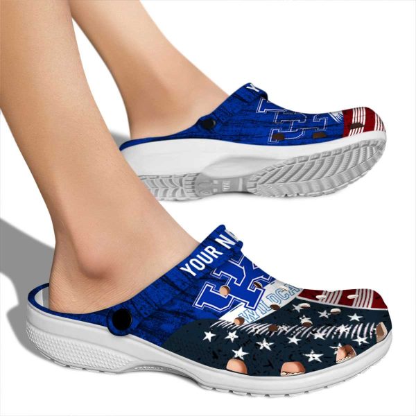 Customized Kentucky Wildcats Star Spangled Side Pattern Crocs High quality