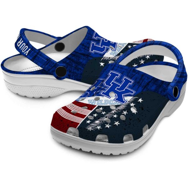 Customized Kentucky Wildcats Star Spangled Side Pattern Crocs Latest Model