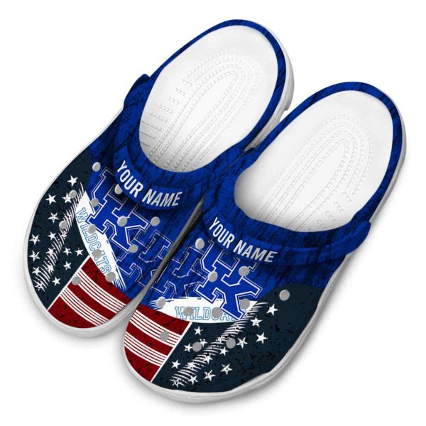 Customized Kentucky Wildcats Star Spangled Side Pattern Crocs Trendy