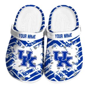 Customized Kentucky Wildcats Zigzag Paint Burst Crocs Best selling