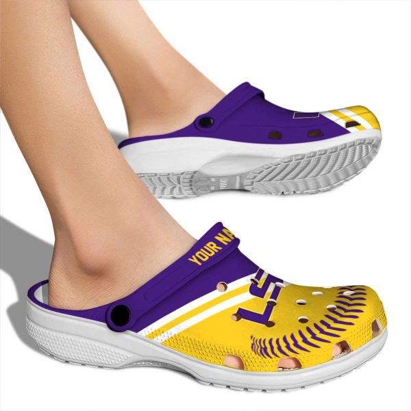 Customized LSU Tigers Baseball Motif Crocs High quality