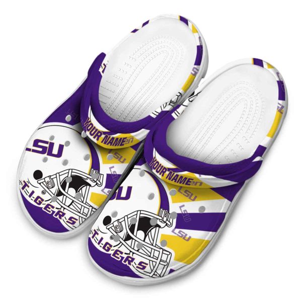 Customized LSU Tigers Football Helmet Crocs Trendy