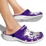 Customized LSU Tigers Splatter Background Crocs Best selling