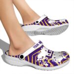 Customized LSU Tigers Zigzag Paint Burst Crocs Best selling