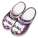 Customized LSU Tigers Zigzag Paint Burst Crocs Best selling