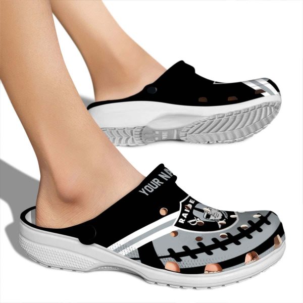 Customized Las Vegas Raiders Football Motif Crocs High quality