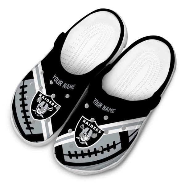 Customized Las Vegas Raiders Football Motif Crocs Trendy
